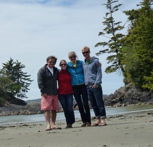 Happy Campers on the beach at Tofino