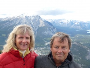 Top of Banff Cable Car - (inset - 2 of the few Caucasian tourists found in Banff)