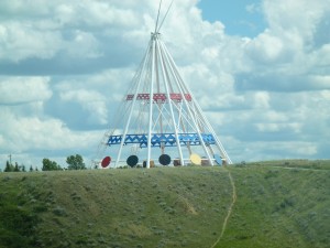 The World's largest TeePee, an actual tourist stop on the highway to Moose Jaw 